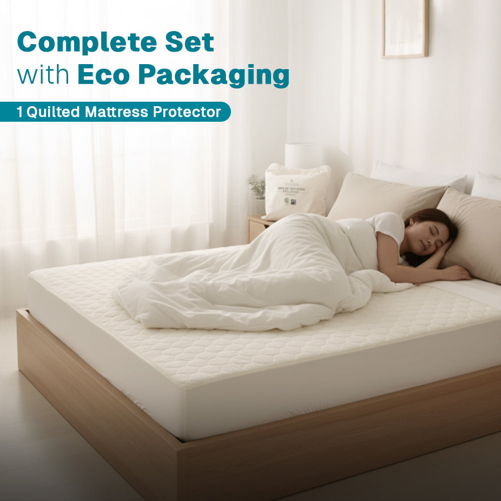 100% Organic Cotton Quilted Mattress Protector