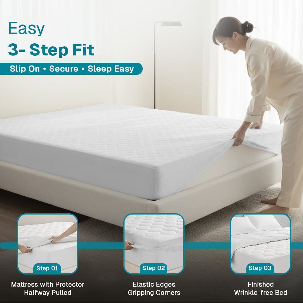 100% Organic Cotton Quilted Mattress Protector