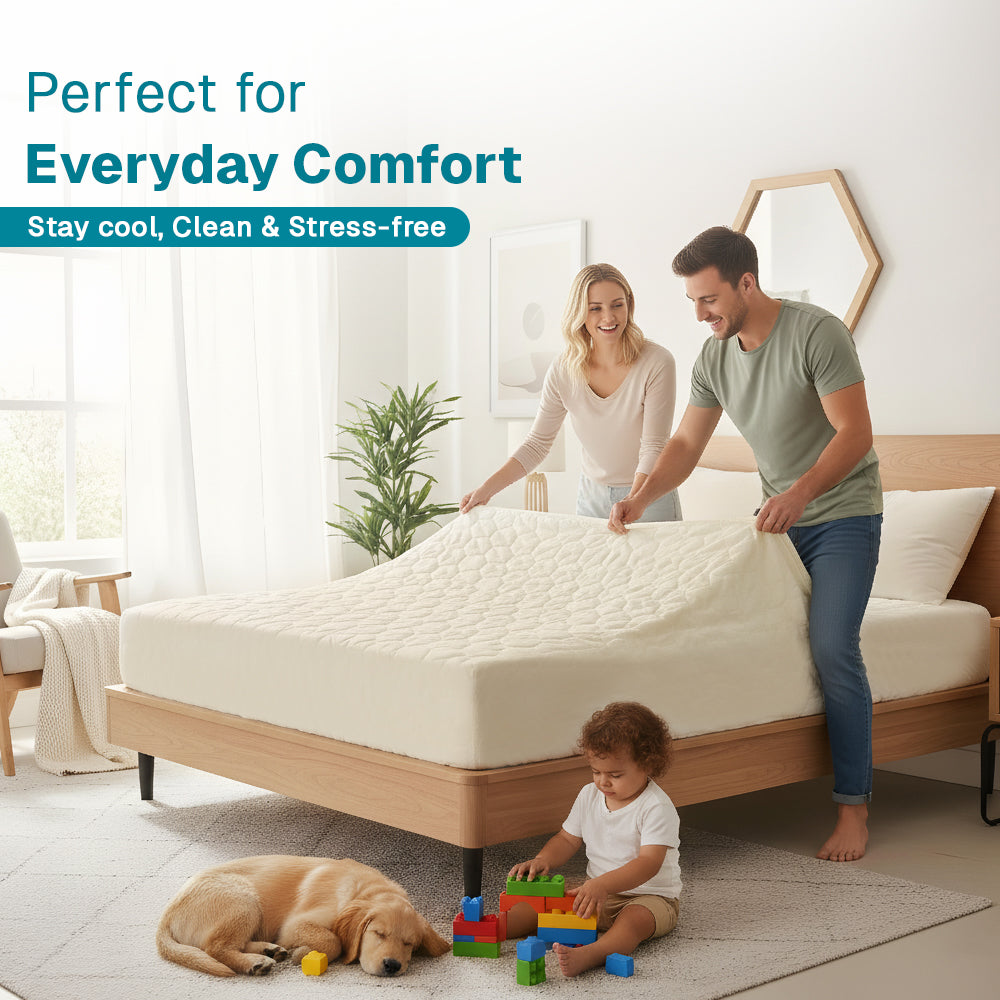 100% Organic Cotton Quilted Mattress Protector