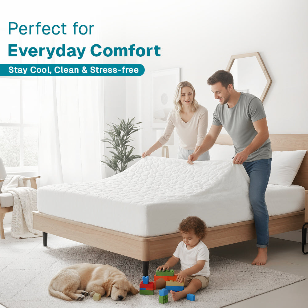 100% Organic Cotton Quilted Mattress Protector
