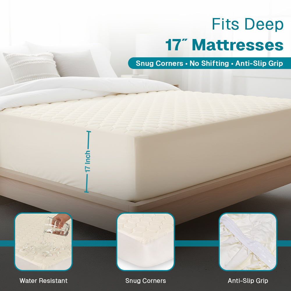 100% Organic Cotton Quilted Mattress Protector