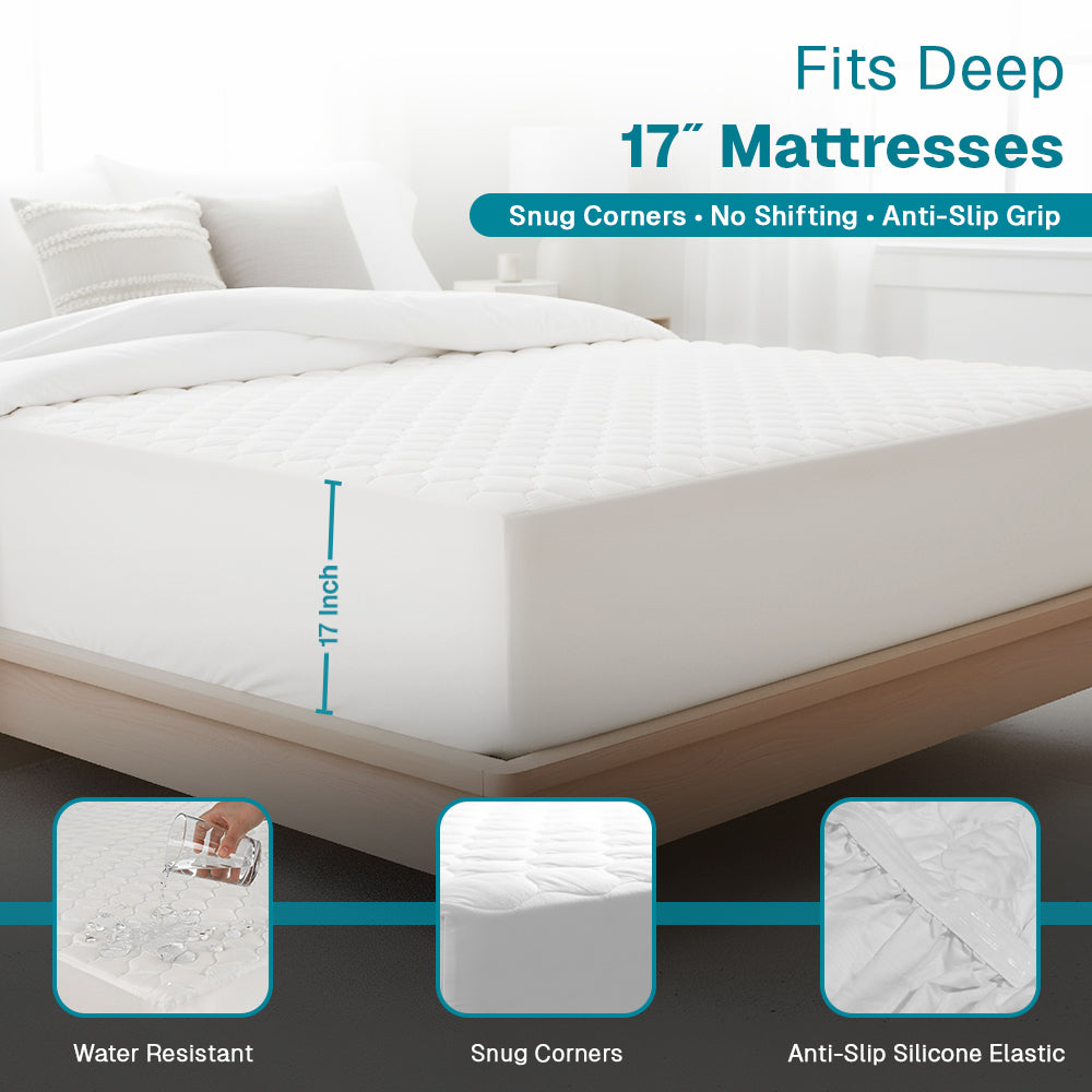 100% Organic Cotton Quilted Mattress Protector