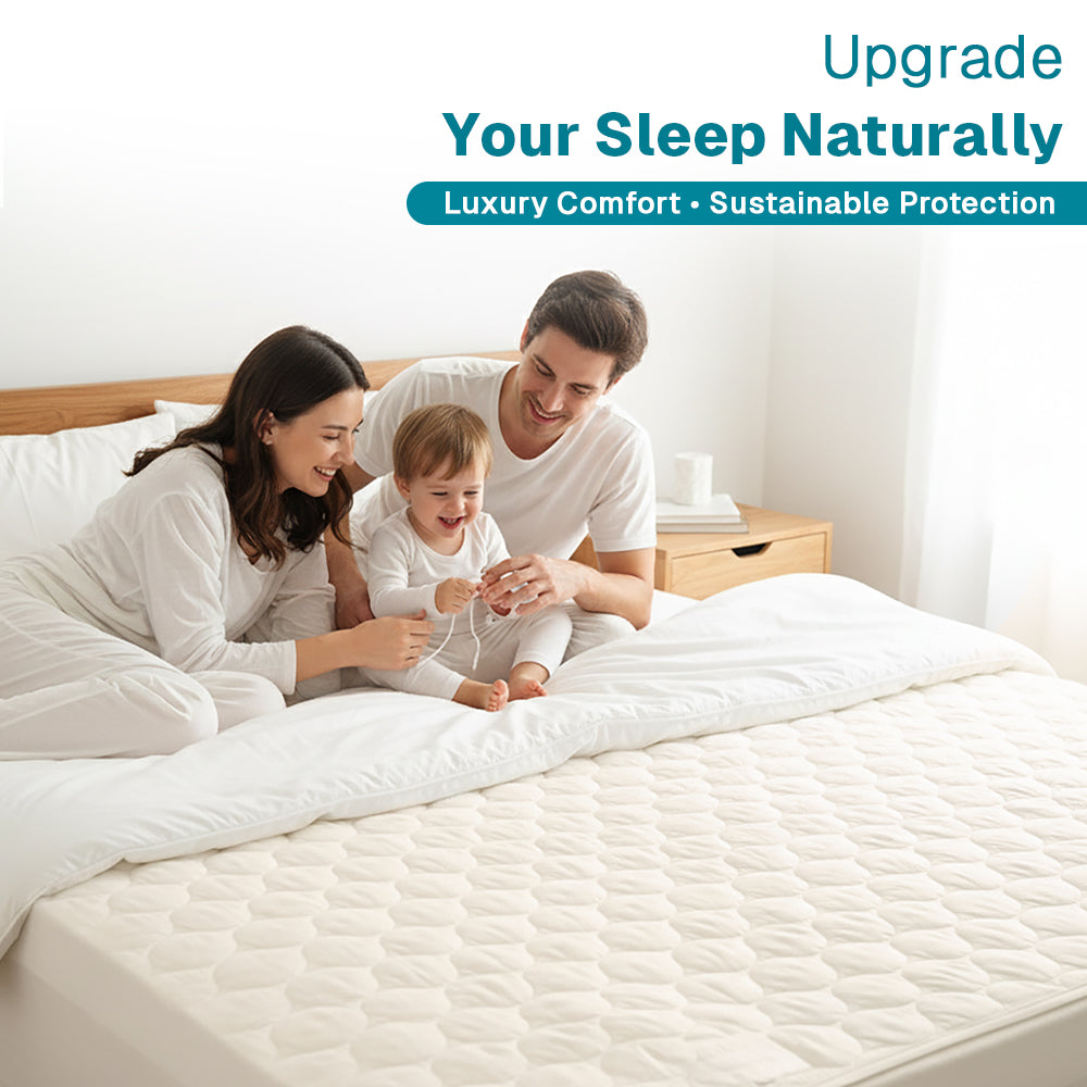 100% Organic Cotton Quilted Mattress Protector