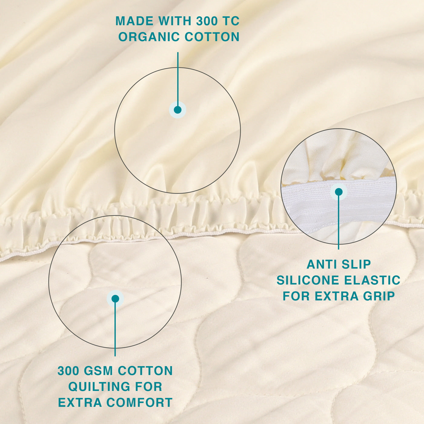 100% Organic Cotton Quilted Mattress Protector