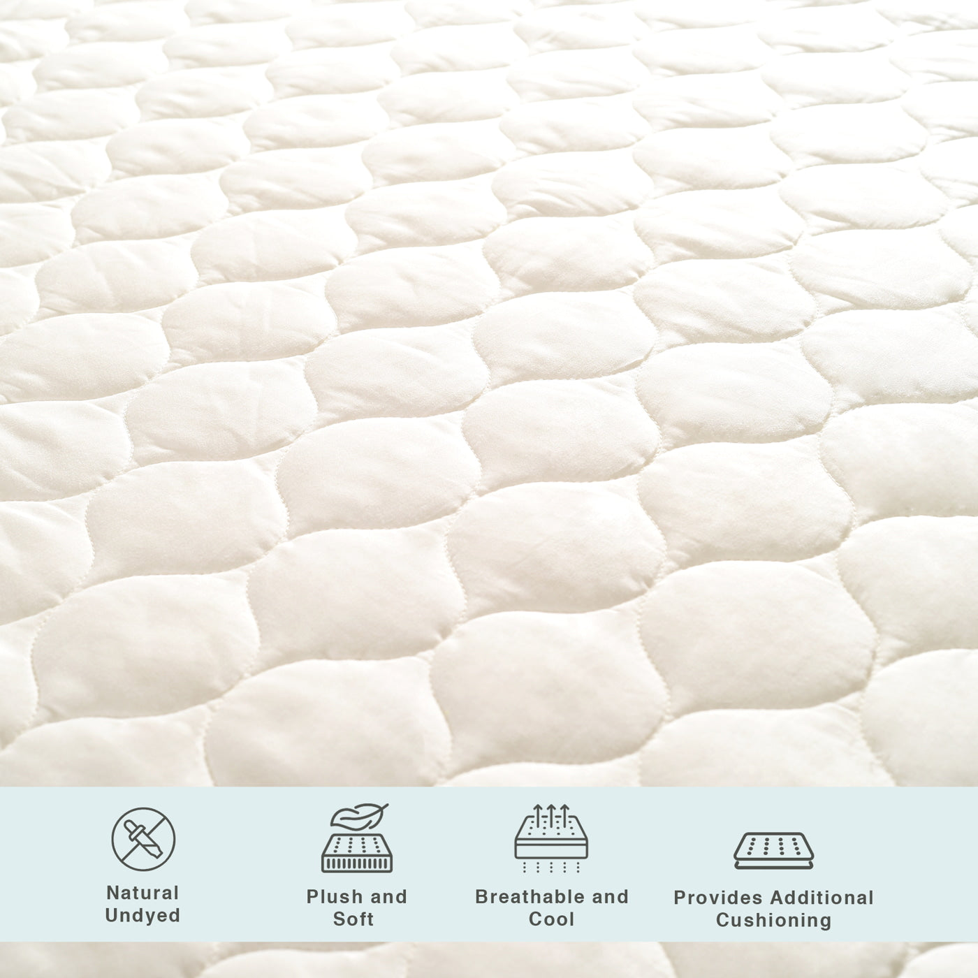 100% Organic Cotton Quilted Mattress Protector