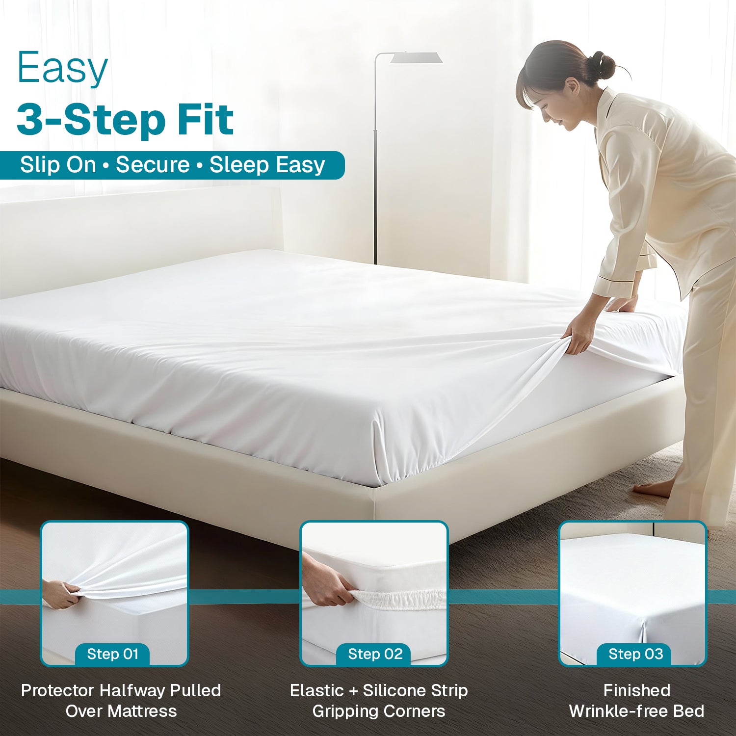 100% Organic Cotton Waterproof Mattress Protector