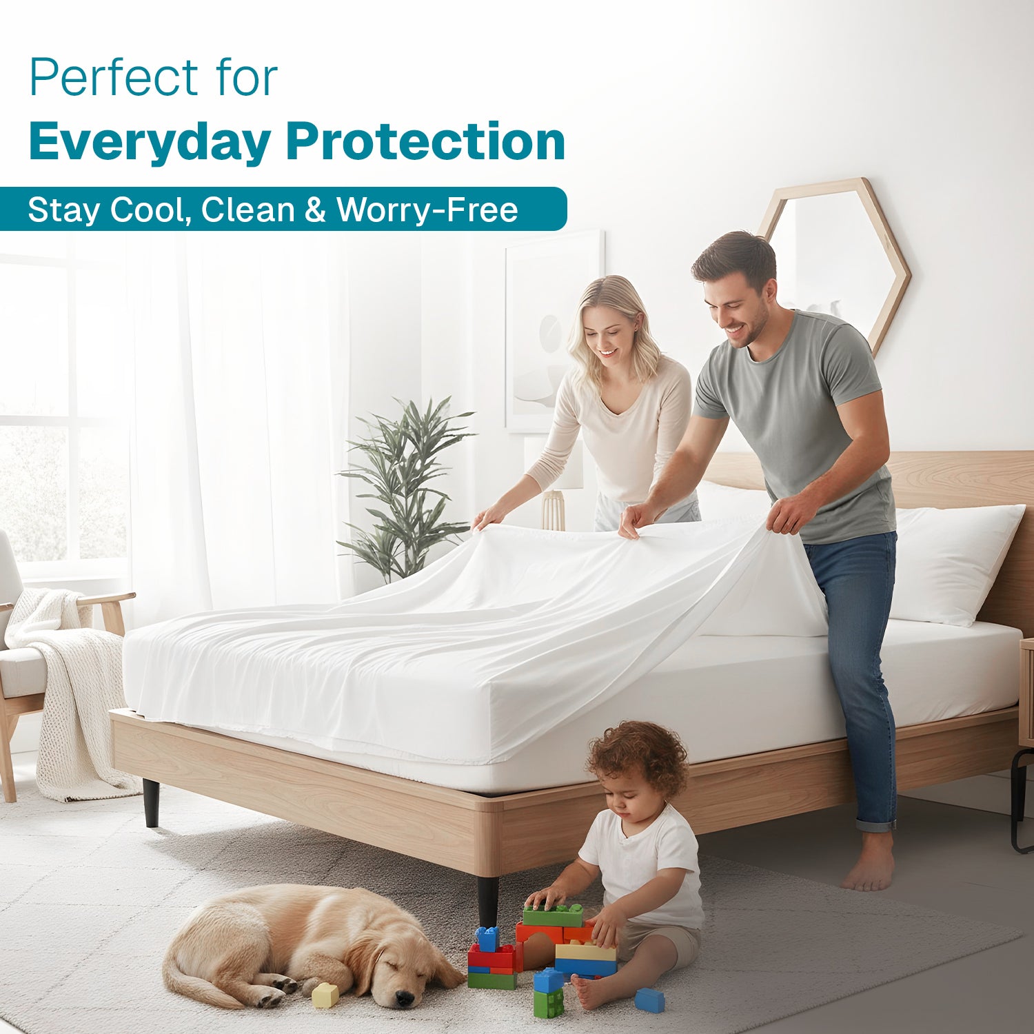 100% Organic Cotton Waterproof Mattress Protector