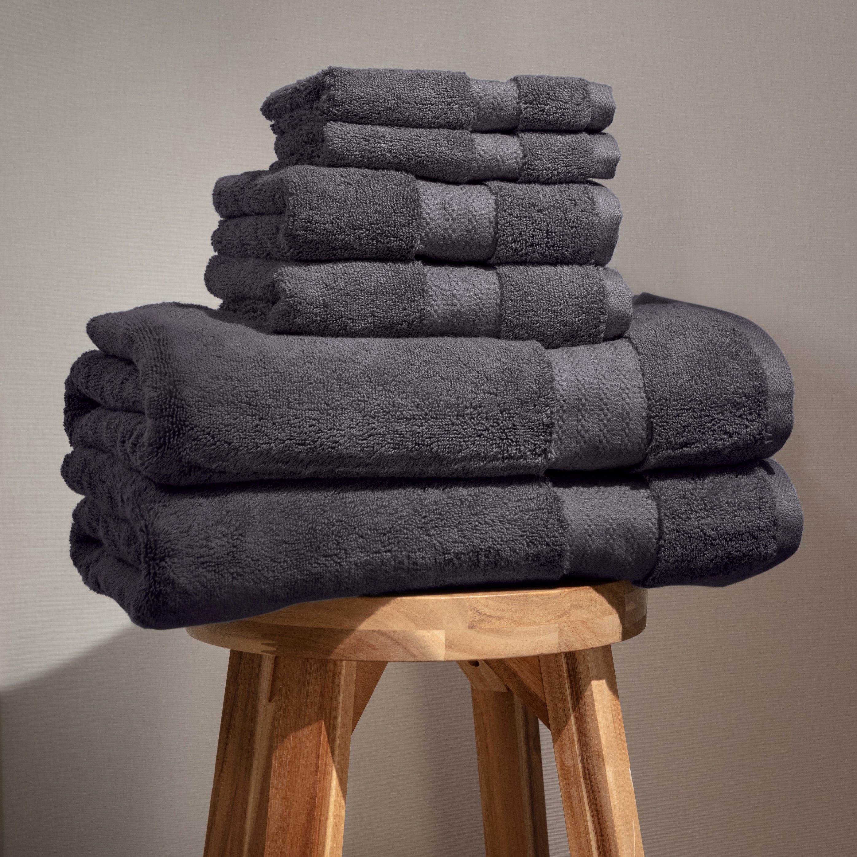 Aware 100% Organic Cotton Plush Bath Towels - Bath Towels, 4-Pack, Dark Gray