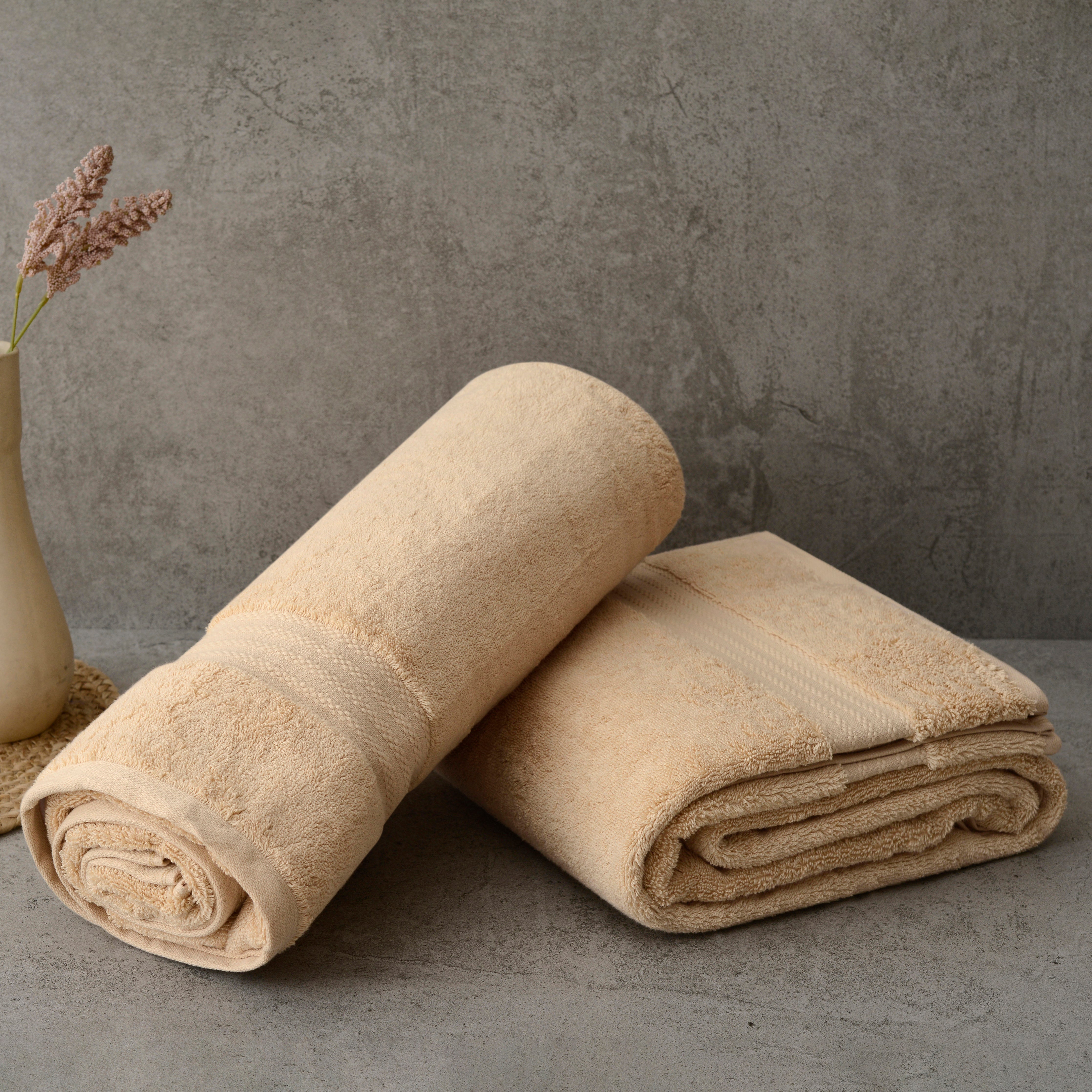 Xtra Large 100% Natural Organic Cotton Bath Towels - Chemical Free 100 x 160 cm